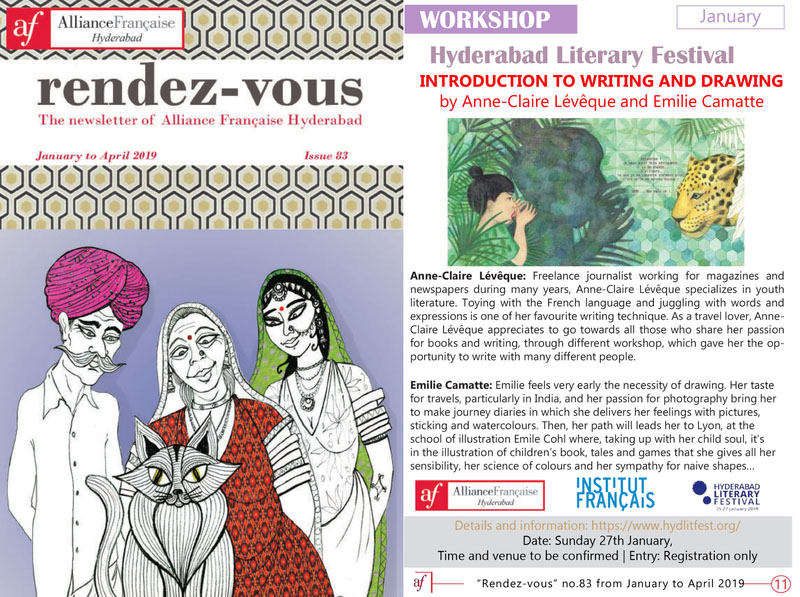 Article workshop festival du livre Hyderabad, Inde