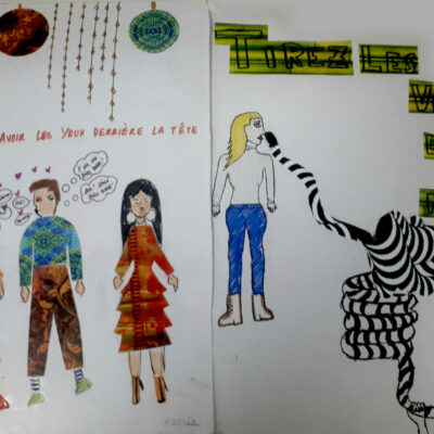 Atelier Illustration Travail D'élève, Alliance Française Calcutta, Inde